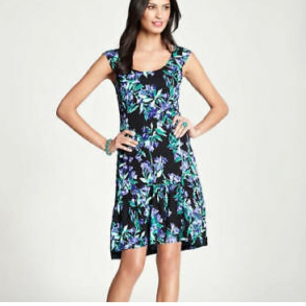 Ann Taylor Floral Flounce Hem Dress
